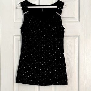 White House/Black Market- Black and Silver studded Sleeveless Top